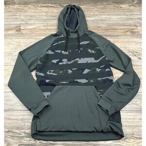Nike Hoodie Men's Small Black/Grey Camo Dri-Fit Athletic Athleisure Gym Sports